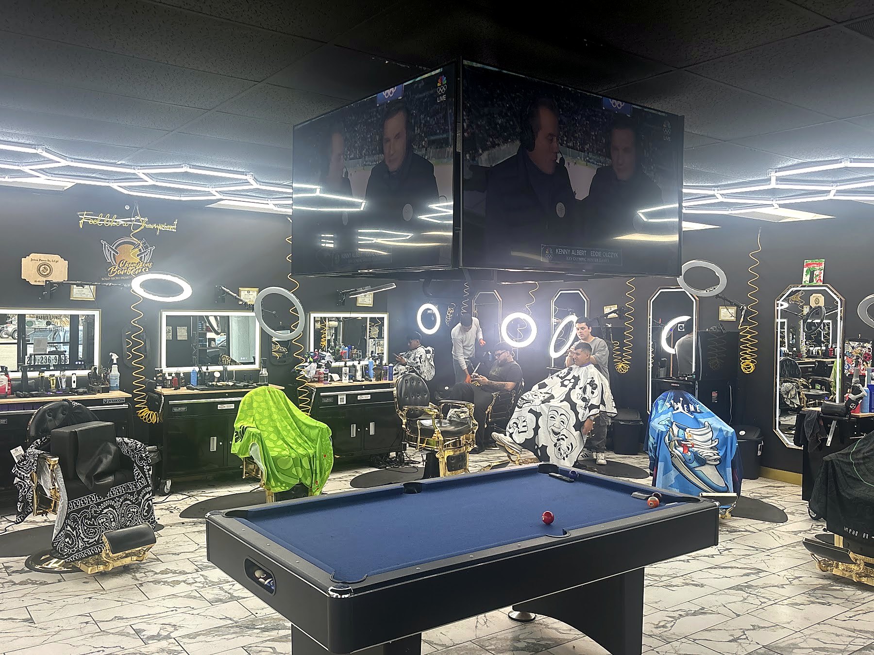 Champions lounge with pool table